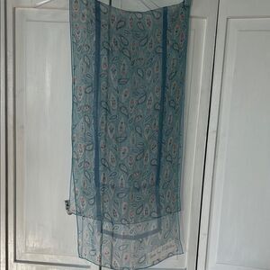 Diane Von Furstenberg Light Blue Paisley Scarf - 100% Silk